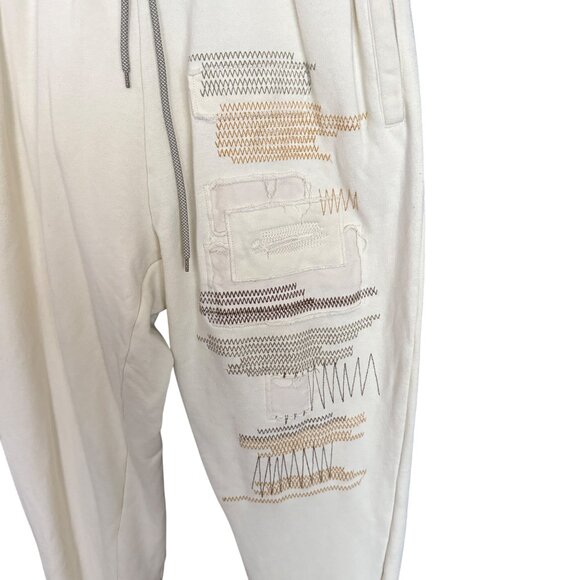 Parish Mens Embroidered Cotton Jogger Pants  Size L - Picture 2 of 6